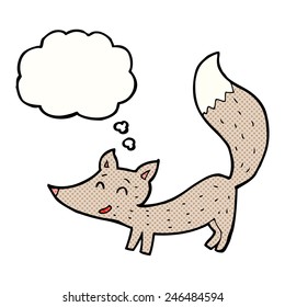 cartoon little wolf with thought bubble