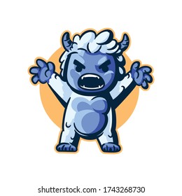 Cartoon Little Yeti Mascot Logo