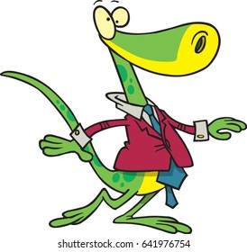 cartoon lizard in a business suit