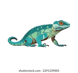 cartoon lizard gecko tropical icon isolated