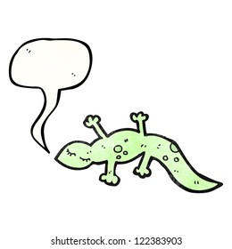 cartoon lizard with speech bubble
