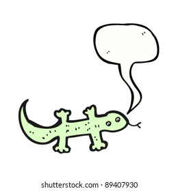cartoon lizard with speech bubble