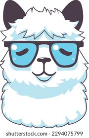 A cartoon llama with glasses and a green circle background