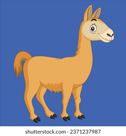 Cartoon Llama vector design illustration