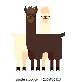 cartoon llamas animal vector icon