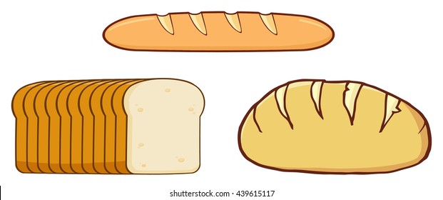 Cartoon Loaf Bread Design Vector Illustration Stock Vector Royalty Free 439615117
