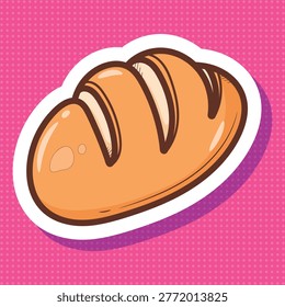Cartoon Loaf of Bread Illustration Vector Art