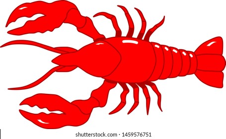 Cartoon Lobster Vector Red Animal Illustration Stock Vector (Royalty ...