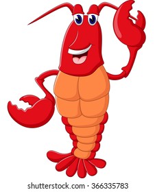Cartoon lobster waving 