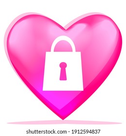 Cartoon Lock Button Game GUI 3D Love