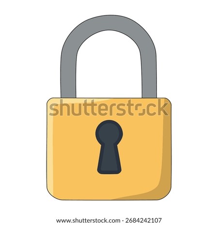 Cartoon Lock Simple Logo Design Icon Digital