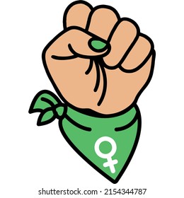 Cartoon Logo Feminist Fist Woman