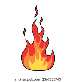 Cartoon Logo Fire Isolated Vector