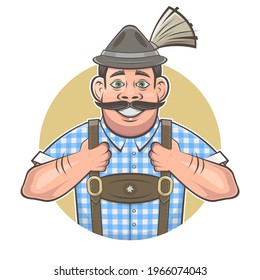 Cartoon Logo Of A Handsome Bavarian Man