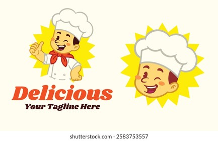 Cartoon Logo Of Happy Chef