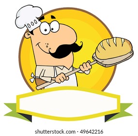 Cartoon Logo Mascot-Bread Baker Man