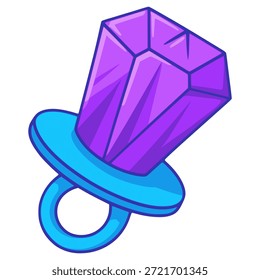 desenho de modelo de ilustração de vetor de cor plana pop pop de anel pirulito de desenho animado