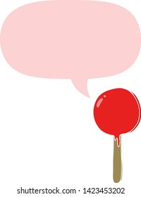 cartoon lollipop with speech bubble in retro style