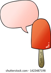 cartoon lollipop with speech bubble in smooth gradient style