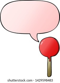 cartoon lollipop with speech bubble in smooth gradient style