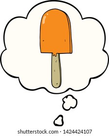 caricatura lollipop con burbuja de pensamiento