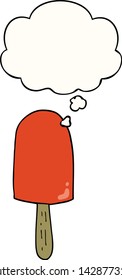 Cartoon-Lollipop mit Gedankenblase
