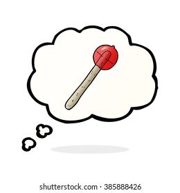 cartoon lollipop with thought bubble
