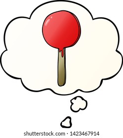cartoon lollipop with thought bubble in smooth gradient style
