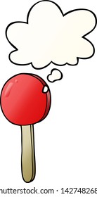 cartoon lollipop with thought bubble in smooth gradient style