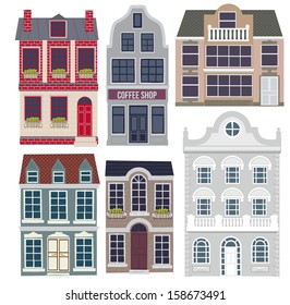 Cartoon London Houses Icon