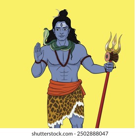 Cartoon Lord Shiva Illustration, Gott Lord Shiva Vektor