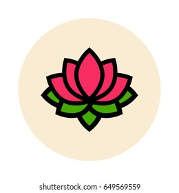 cartoon lotus icon