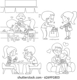 cartoon In love 
