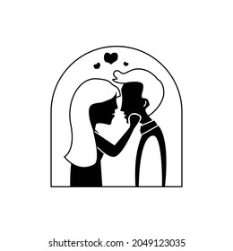 cartoon love couple design vector
