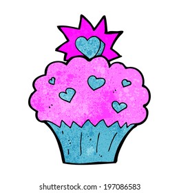 cartoon love heart cupcake