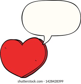 cartoon love heart with speech bubble