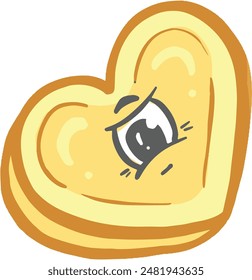 Cartoon Love Heart Sweet Kawaii Style Mascot Character with Funny Face