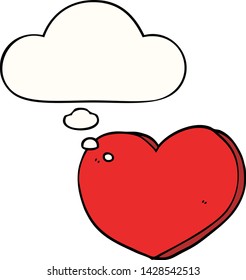 cartoon love heart with thought bubble