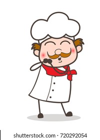 Cartoon Lovely Chef Blushing Face