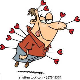 cartoon lovesick man