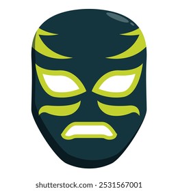 Cartoon luchador mask showing an angry expression, a classic element of mexican wrestling