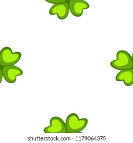 Cartoon lucky four leaf clover seamless pattern