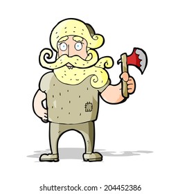 Cartoon-Lumberjack mit Axt