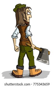 Cartoon lumberjack with axe