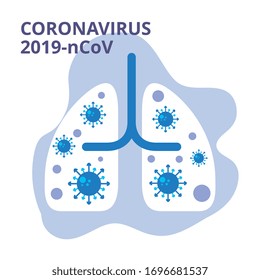 pulmones de dibujos animados infectados por virus. ilustración vectorial
