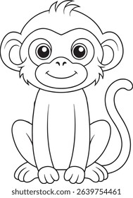 Cartoon macaque illustration perfect for kids primate themed coloring books