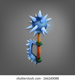 Cartoon mace. Vector illustration.