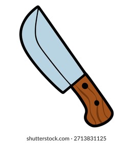 Cartoon Machete handgezeichnet flache Farbe Vektor Illustration Template Design