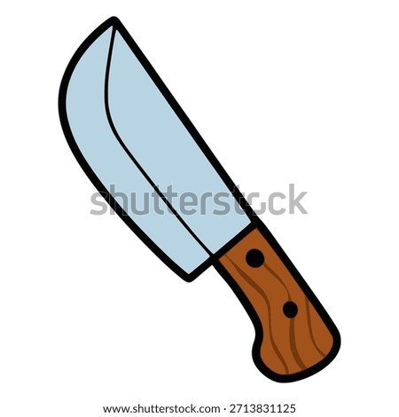 cartoon machete hand drawn flat color vector illustration template design
