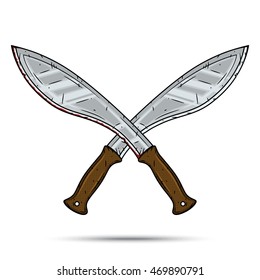 Cartoon machete, cartoon kukri